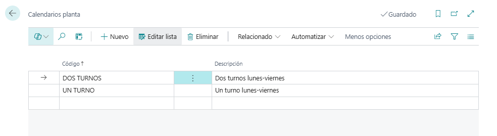 image3 Calendarios de planta en Business Central